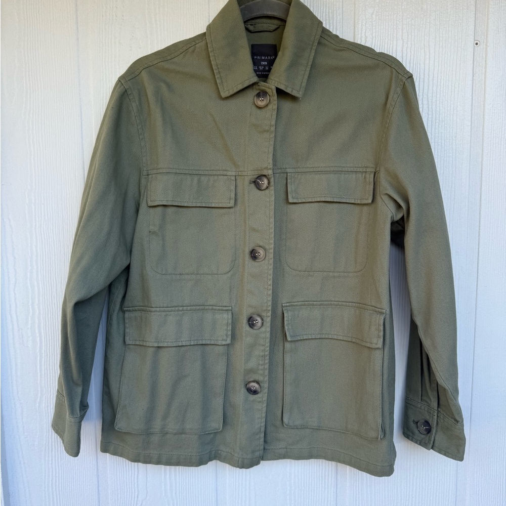 Primark Olive Utility Jacket with Front Flap Pockets